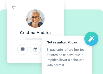 asistente virtual médico con IA, nota generada de paciente con noa notes