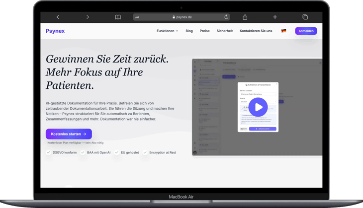 Noa Notes Vergleich Psynex Webseite