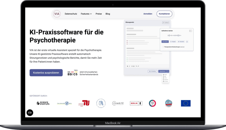 Noa Notes Vergleich Via Health Webseite