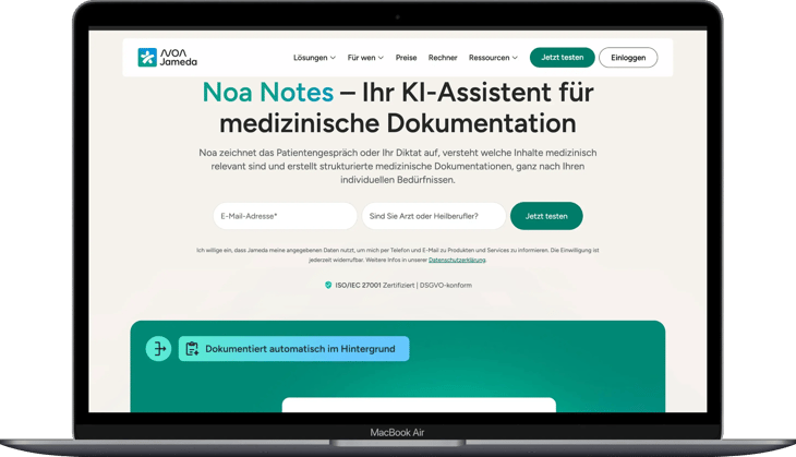 Noa Notes Vergleich Webseite